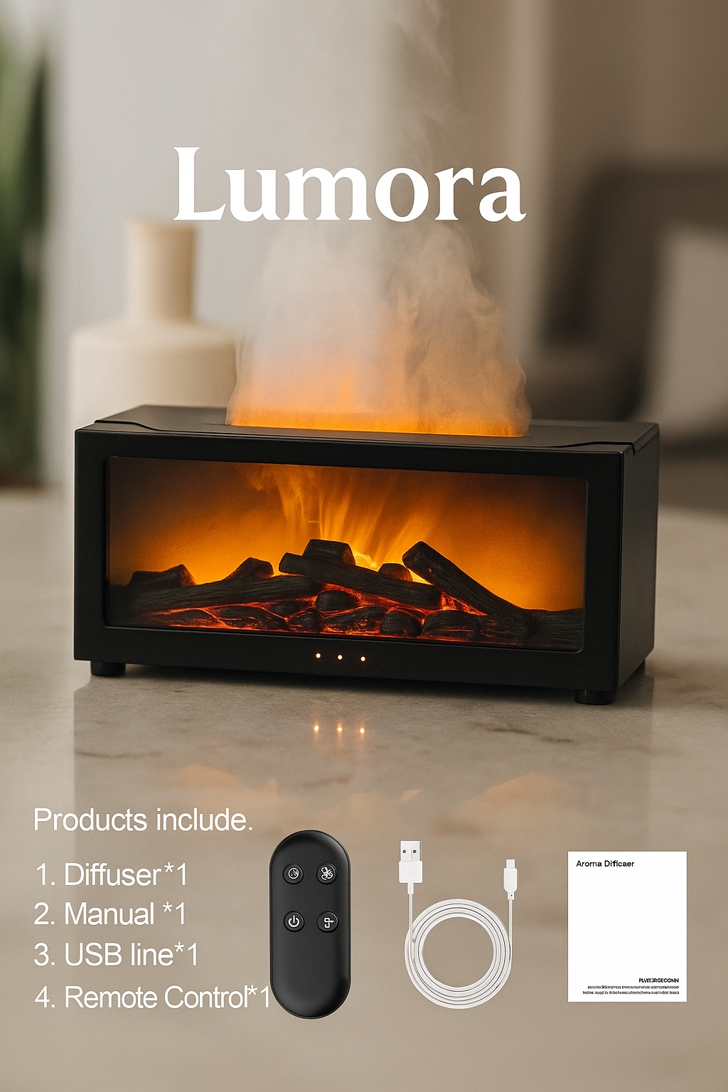 Lumora Flame Diffuser – Cozy & Relaxing